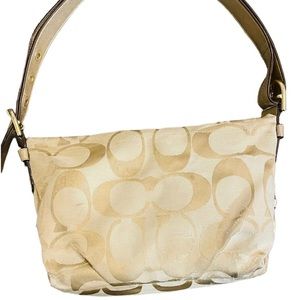 Coach Logo Canvas Shoulder Purse Small